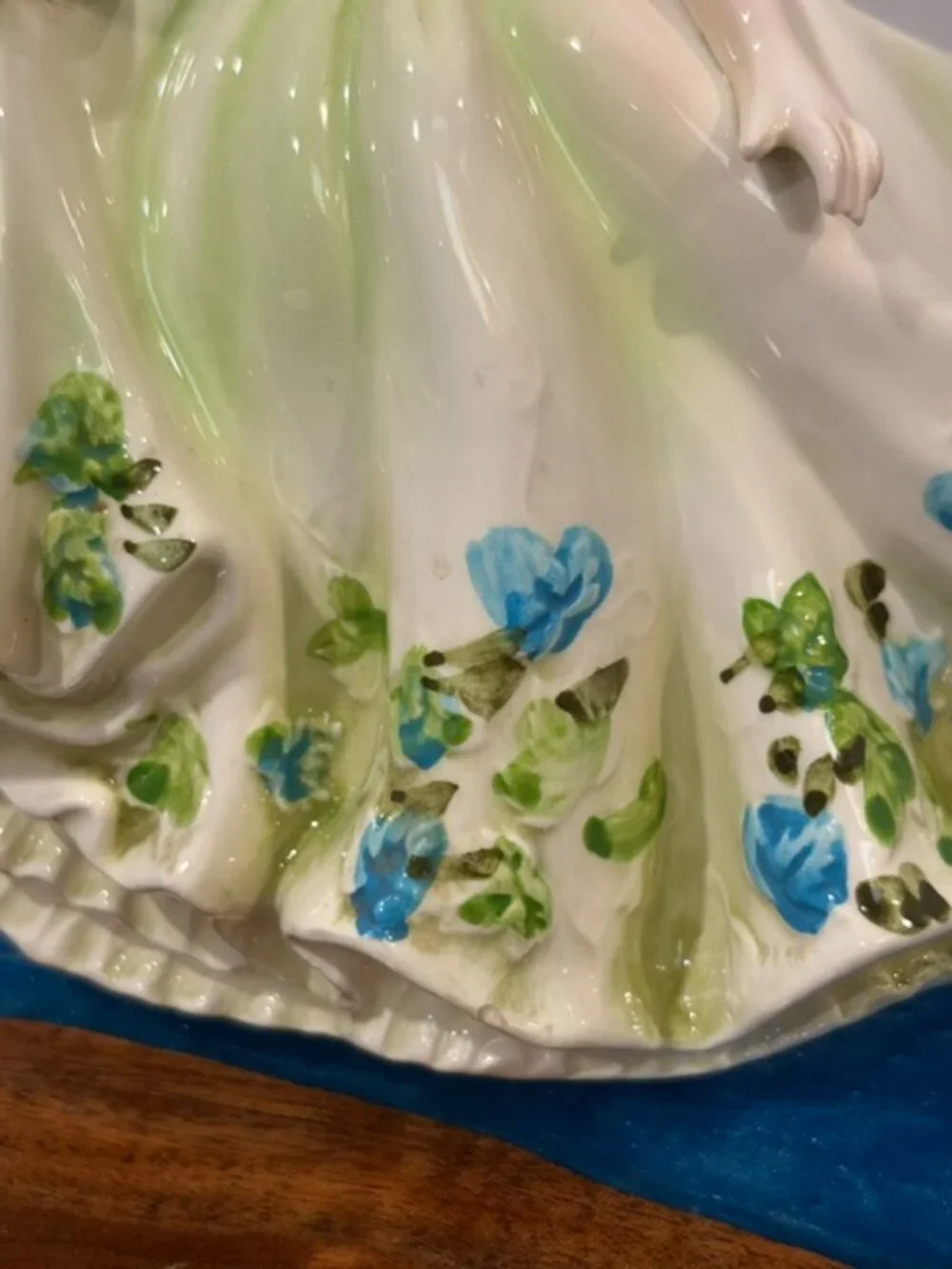 Relpo 5940 Lady with Green and Blue Dress Planter Vase